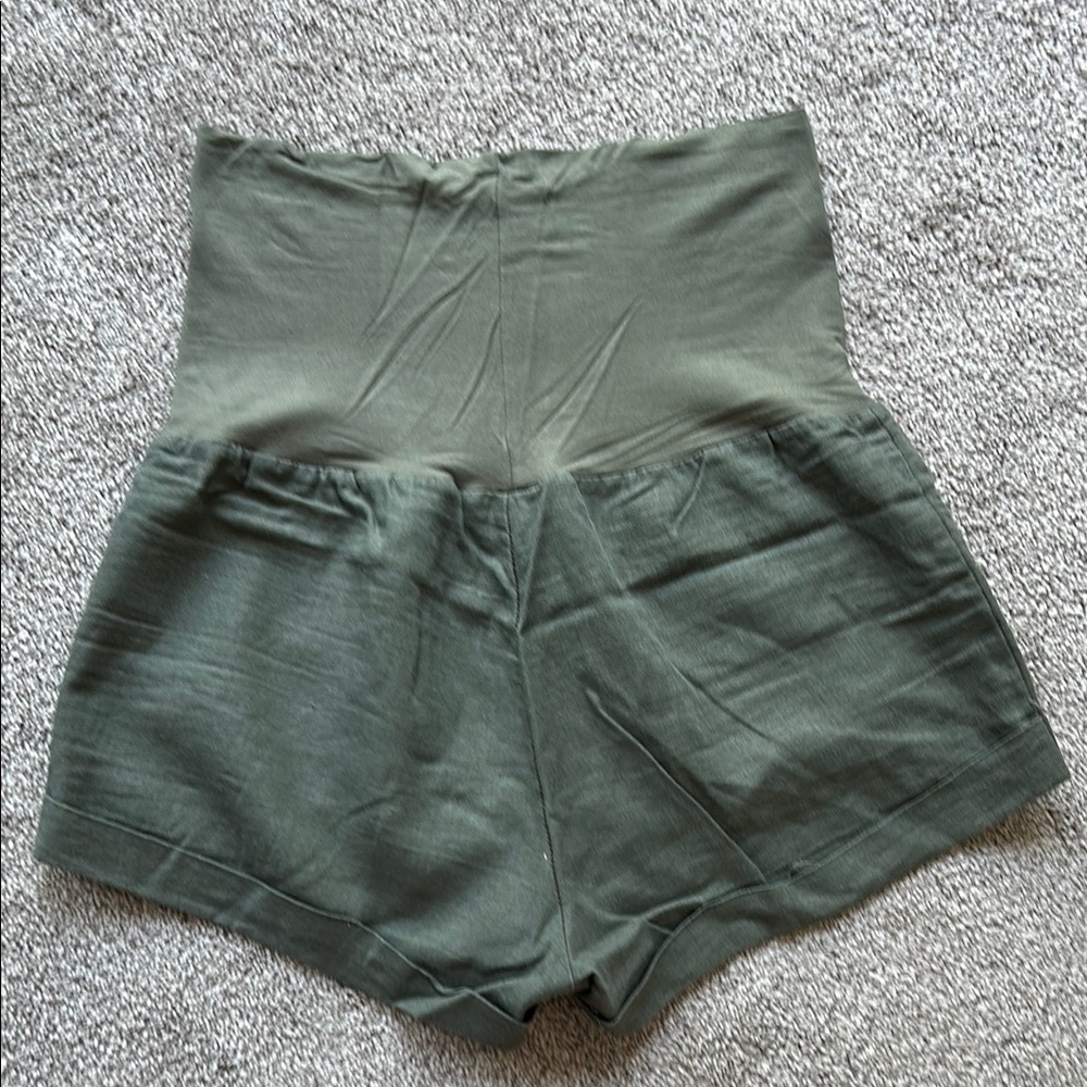 Pinkblush High Waist Green Women's Maternity Shorts
